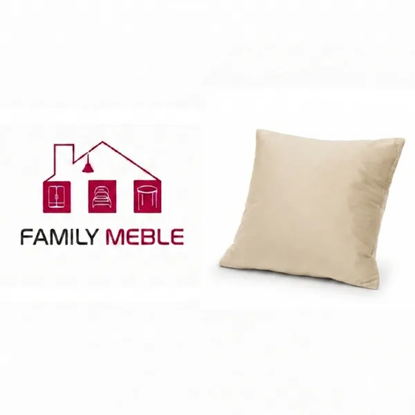 Family Meble — Poduszka dekoracyjna jasiek 45 x 45 poszewka jasny beż aksamit Family Meble