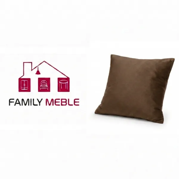 Family Meble — Poduszka dekoracyjna jasiek 45 x 45 poszewka beżowy welwet Family Meble