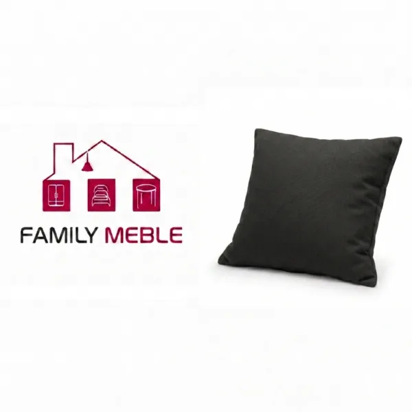 Family Meble — Poduszka dekoracyjna jasiek 45 x 45 poszewka czarny welur Family Meble