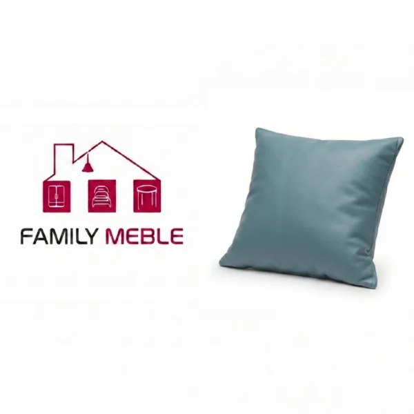 Family Meble — Poduszka dekoracyjna jasiek 45 x 45 poszewka błękitny welur Family Meble