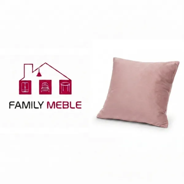 Family Meble — Poduszka dekoracyjna jasiek 45 x 45 poszewka pudrowy róż Family Meble