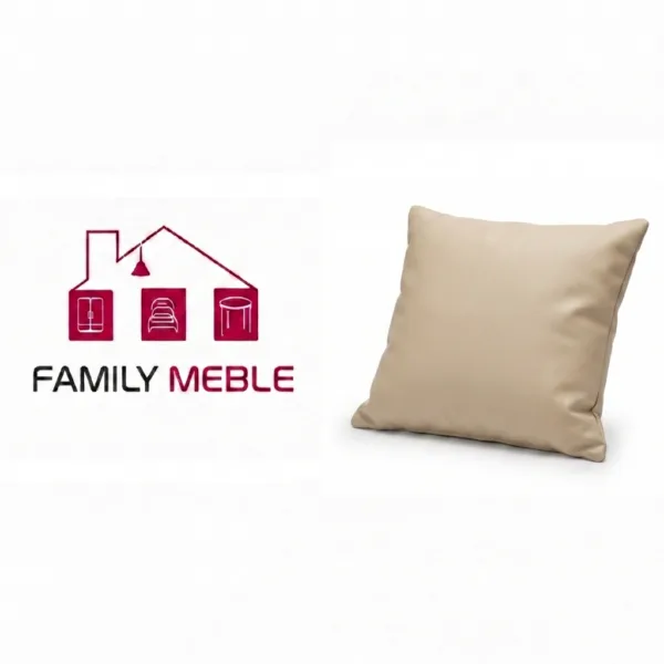 Family Meble — Poduszka dekoracyjna jasiek 45 poszewka beżowy skaj ekoskóra Family Meble