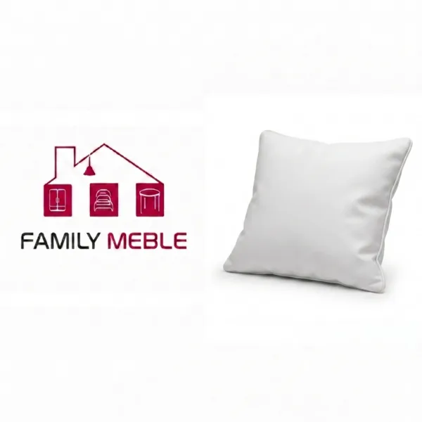 Family Meble — Poduszka dekoracyjna jasiek 45 poszewka biały skaj ekoskóra Family Meble