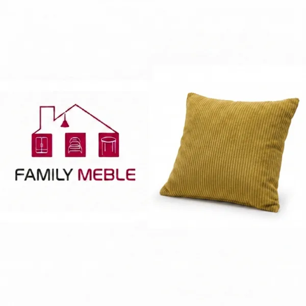 Family Meble — Poduszka dekoracyjna jasiek 45 poszewka musztardowy sztruks Family Meble