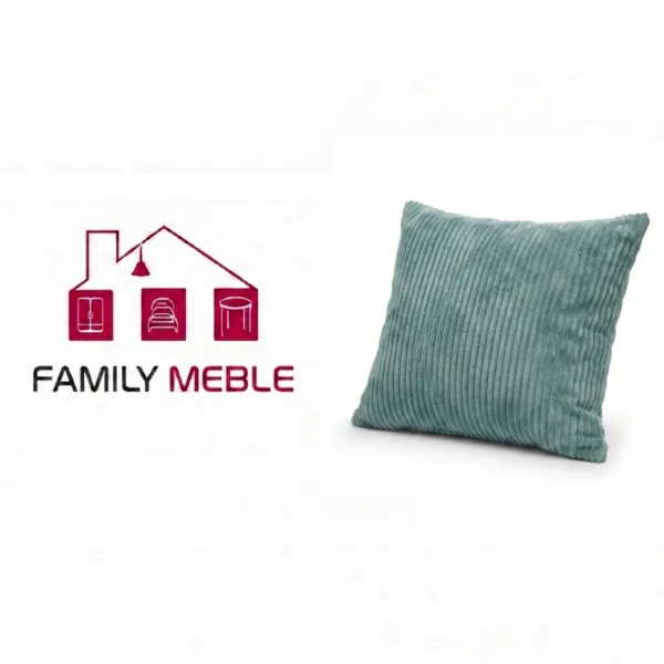 Family Meble — Poduszka dekoracyjna jasiek 45 x 45 poszewka błękitny sztruks Family Meble