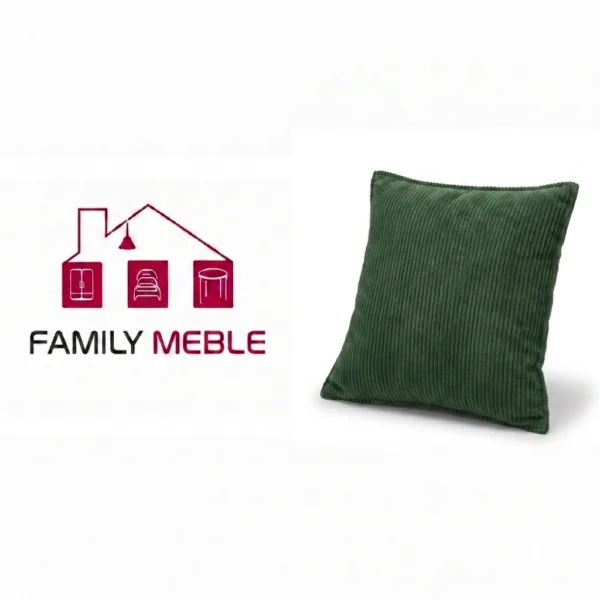 Family Meble — Poduszka dekoracyjna jasiek 45 poszewka butelkowa zieleń sztruks Family