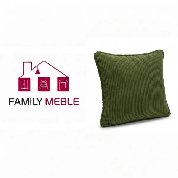 Family Meble — Poduszka dekoracyjna jasiek 45 x 45 poszewka zielony welur Family Meble