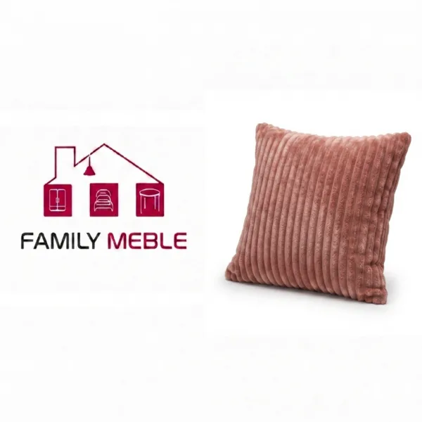 Family Meble — Poduszka dekoracyjna jasiek 45 x 45 poszewka róż sztruks Family Meble