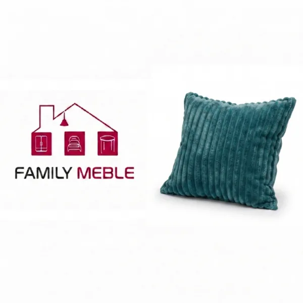 Family Meble — Poduszka dekoracyjna jasiek 45 x 45 poszewka niebieski sztruks Family Meble