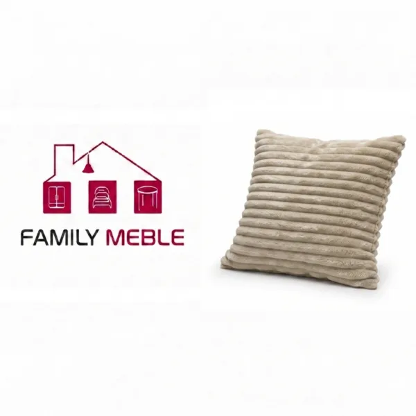 Family Meble — Poduszka dekoracyjna jasiek 45 x 45 poszewka szary sztruks Family Meble