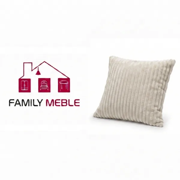 Family Meble — Poduszka dekoracyjna jasiek 45 x 45 poszewka beż sztruks Family Meble