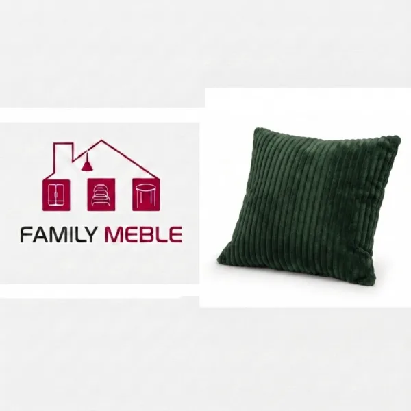 Family Meble — Poduszka dekoracyjna jasiek 45 x 45 poszewka zielony sztruks Family Meble