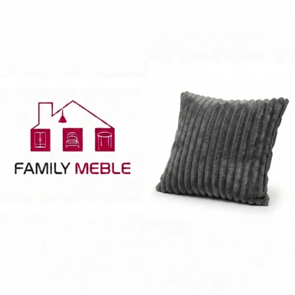 Family Meble — Poduszka dekoracyjna jasiek poszewka szary sztruks tkanina Family Meble