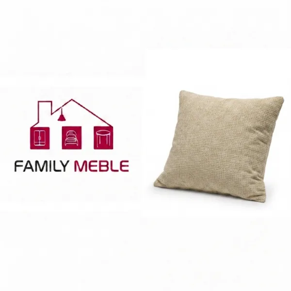 Family Meble — Poduszka dekoracyjna jasiek 45 x 45 poszewka beżowy szenil Family Meble