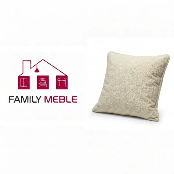 Family Meble — Poduszka dekoracyjna jasiek 45 x 45 poszewka beż szenil Family Meble