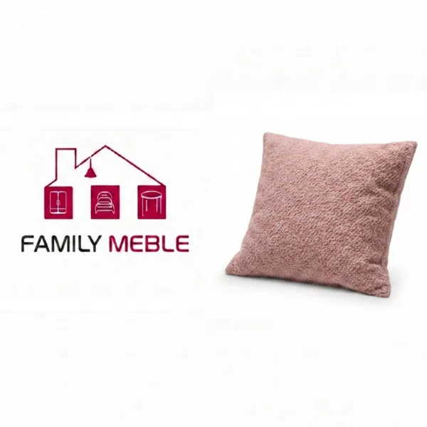 Family Meble — Poduszka dekoracyjna jasiek 45 x 45 poszewka różowy welur Family Meble