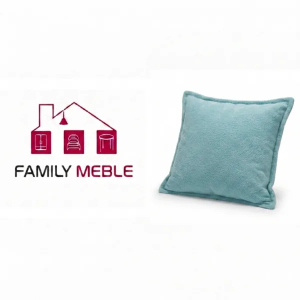 Family Meble — Poduszka dekoracyjna jasiek 45 x 45 poszewka błękitny welur Family Meble
