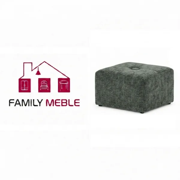 Family Meble — Pufa podnóżek siedzisko kostka szaro szary szenil FAMI Family Meble