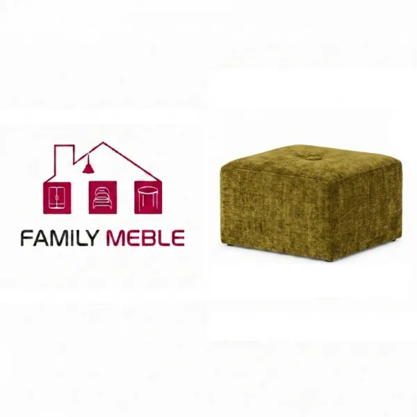 Family Meble — Pufa podnóżek siedzisko kostka zielony welur tapicerowana FAMI Family Meble