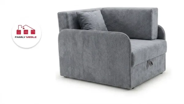Family Meble — Łóżko dziecięce sofa kanapa rozkładana pojemnik szary welur Denis 3B Family