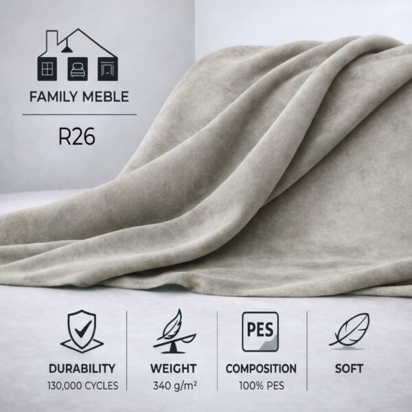 Kanapa 2 os sofa rozkładana spania pojemnik szary welur Kimo Family Meble — tkanina