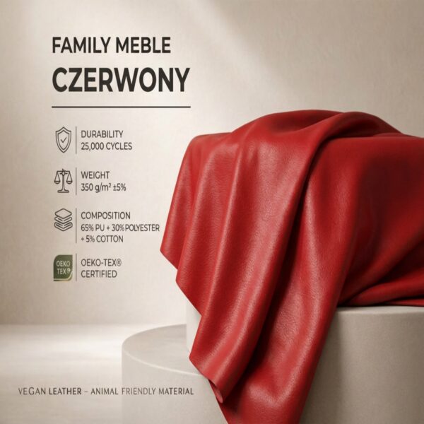 Wersalka rozkładana f spania pojemnik czerwona SARA ekoskóra Family Meble — tkanina