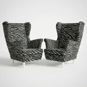 Fotele uszak skandynawskie czarno białe zebra Design Ari Print Family Meble - Zebra