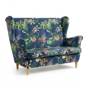 Sofa Kanapa Uszak Skandynawska Niebieskie Liściewy przedszkola Family Meble - Garden 1