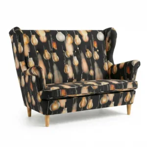 Sofa Kanapa Uszak Skandynawska Czarny Żółty Wzór Decor Design Family Meble - Rayo 1