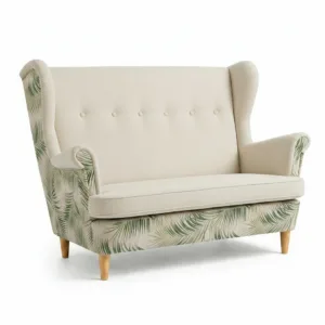 Sofa Kanapa Uszak Skandynawska Róże kwiaty welur Print Duo Family Meble - R1iM122