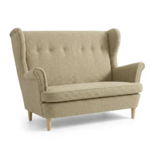 Sofa Kanapa Uszak Skandynawska czarny grafit Boucla welur Ari Family Meble - beżowy