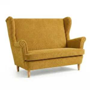 Sofa Kanapa Uszak Skandynawska zielona khaki welur sztruks Family Meble - Apollo 1
