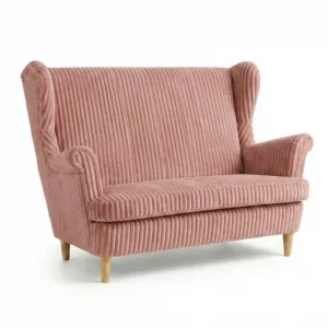 Sofa Kanapa Uszak Skandynawska czarna welurowa sztruks Idylla Family Meble - różowy