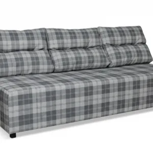 Kanapa rozkładana f spania pojemnik szara kratka szkocka Kimo Family Meble - 72 x 195 x 85 – Brawo 6a
