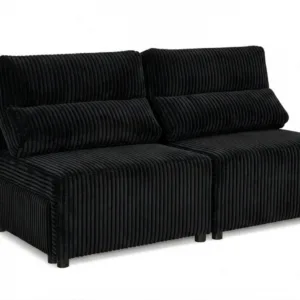 Kanapa 2 os sofa rozkładana spania czarna gruby sztruks KIMO Family Meble - kanapa – Idylla 100