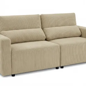 Kanapa 2 sofa rozkładana spania pojemnik zielony khaki sztruks Komo Family - kanapa – Apollo 3