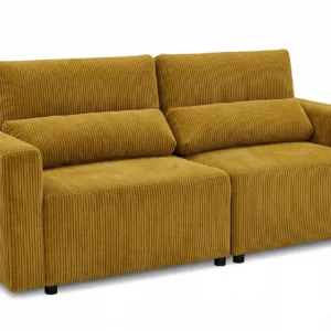 Kanapa 2 sofa rozkładana spania pojemnik zielony khaki sztruks Komo Family - kanapa