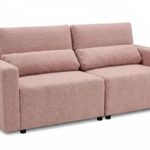 Kanapa 2os sofa rozkładana spania pojemnik błękitny jasny welur Komo Family - 46