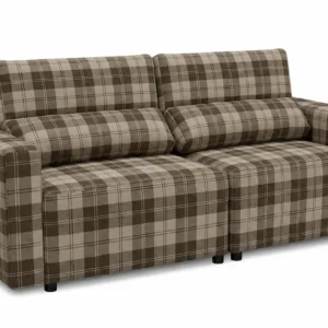 Kanapa 2 os sofa rozkładana spania pojemnik szary kratka Komo Family Meble - kanapa – Brawo 3a