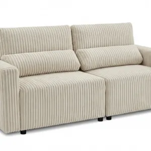 Kanapa 2os sofa rozkładana spania pojemnik czarny sztruks Komo Family Meble - kanapa