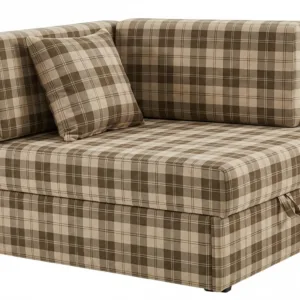 Łóżko dziecka sofa kanapa szary kratka pleciona wygodna Denis Family Meble - beżowy