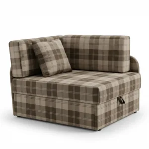 Łóżko dziecka sofa kanapa szary kratka pleciona wygodna Denis Family Meble - brąz