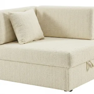 Łóżko dziecięce sofa kanapa rozkładana pojemnik szenil szary Denis Family - beżowy