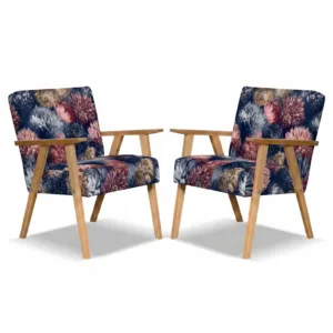 Zestaw 2 foteli PRL retro printy kwiatowe Soler Family Meble - Flower 2