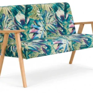 Sofa w stylu PRL retro kanapa vintage roże angielskie brąz Soler Family - M 120