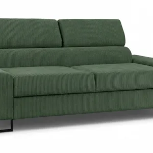 Kanapa sofa rozkładana f spania reg zagłówek sztruks zielony Savio 2 os - zielony