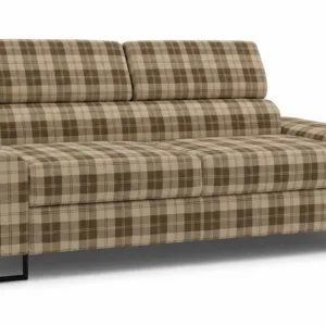 Kanapa sofa rozkładana f spania reg zagłówek pleciona brąz Savio 2 os - beżowy