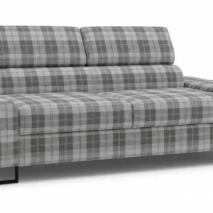 Kanapa sofa rozkładana f spania reg zagłówek pleciona brąz Savio 2 os - szary – Brawo 6a