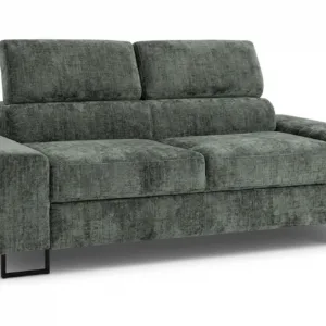 Kanapa sofa rozkładana f spania reg zagłówek szenil welur szary Savio 2 os - szary