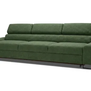 Kanapa sofa rozkładana f spania reg zagłówek Boucla czarny Savio Family - zielony